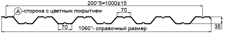 Фото: Профнастил НС35 х 1000 - A (ПЭ-01-1014-0.45) в Лосино-Петровском