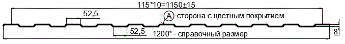 Фото: Профнастил С8 х 1150 - A (ПЭ-01-8017-0.65) в Лосино-Петровском