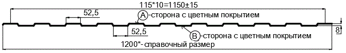 Фото: Профнастил С8 х 1150 - B Двусторонний (ПЭ_Д-01-8017-0.4±0.08мм) в Лосино-Петровском