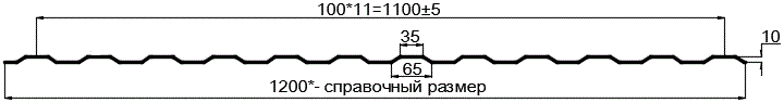 Фото: Профнастил оцинкованный МП10 х 1100 (ОЦ-01-БЦ-0.65) в Лосино-Петровском