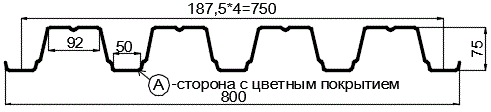 Фото: Профнастил Н75 х 750 - A (ПЭ-01-3005-0.65) в Лосино-Петровском